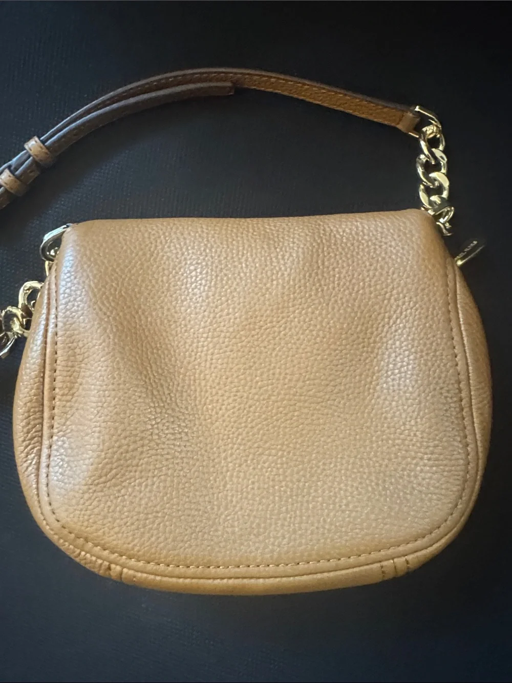 Michael Kors Tan Leather Crossbody Bag with Gold Hardware